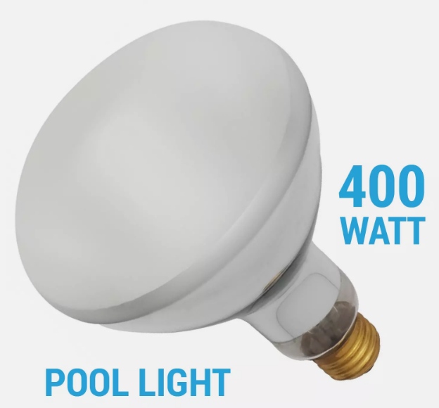 Satco S7006 BR40 Flood Pool Light Bulb 120V 400W Medium E26 Frosted 4000 Lumens