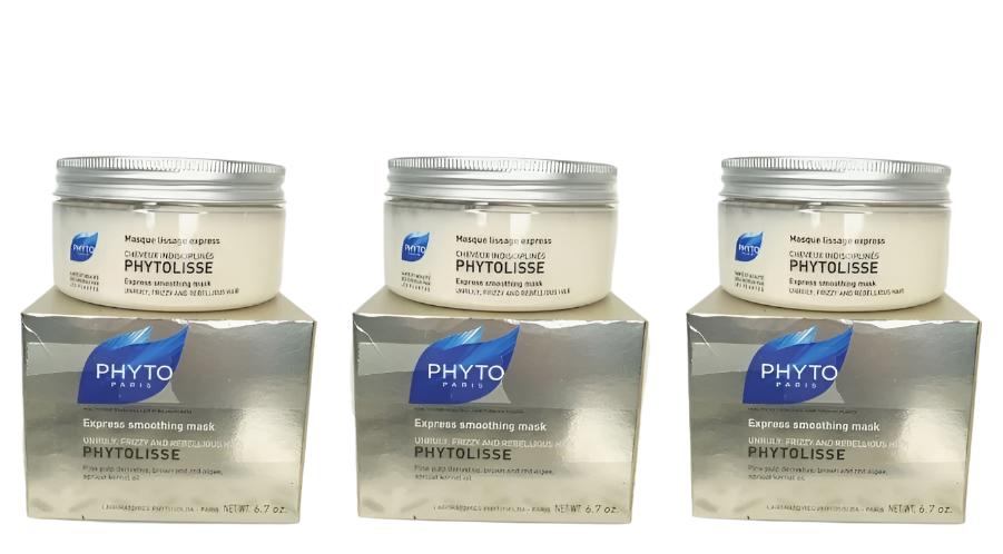 3 Phyto EXPRESS SMOOTHING MASK for Frizzy Rebellious Hair 6.7 oz Each NIB (431)