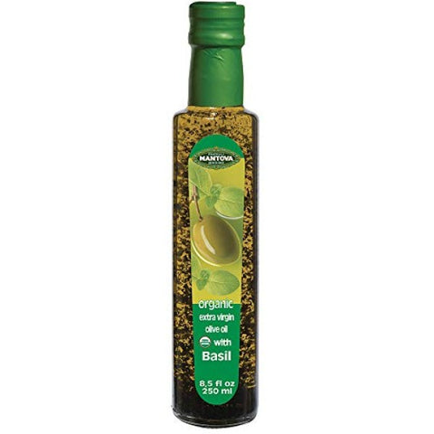 Mantova Basil Organic Flavored Extra Virgin Olive Oil 8.5 Oz, (pack of 2) infused with fresh basil brings the taste of summer to your table any time of the year.