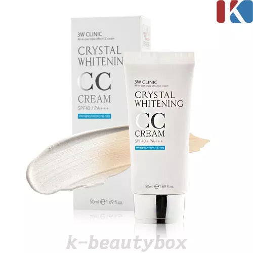 3W CLINIC Crystal Whitening ALL-IN-ONE CC Cream SPF50 PA+++ 50ml Cover BB Cream