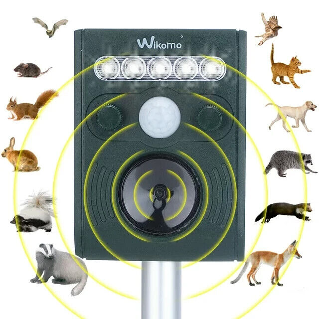 Solar Animal Repeller Ultrasonic Mole Repellent Waterproof with Motion Detector