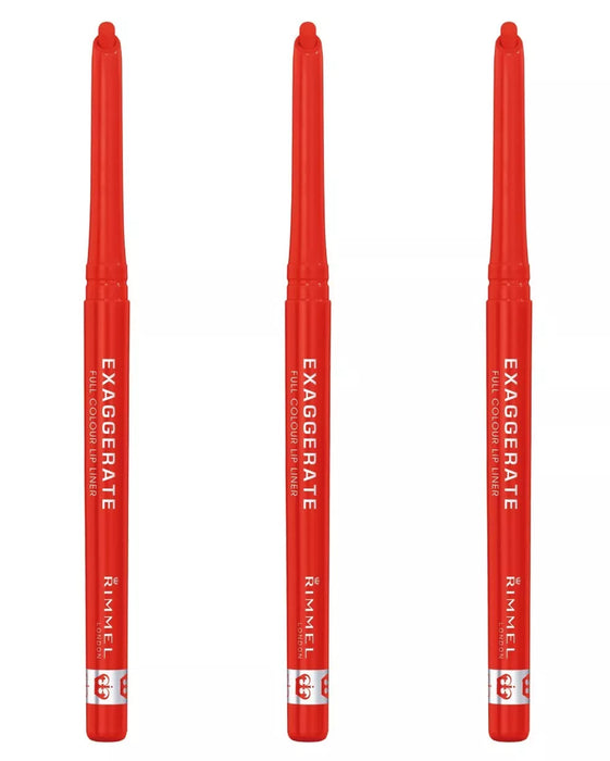 (3 Pack) Rimmel Exaggerate Lip Liner Pencil - CALL ME CRAZY #104 New