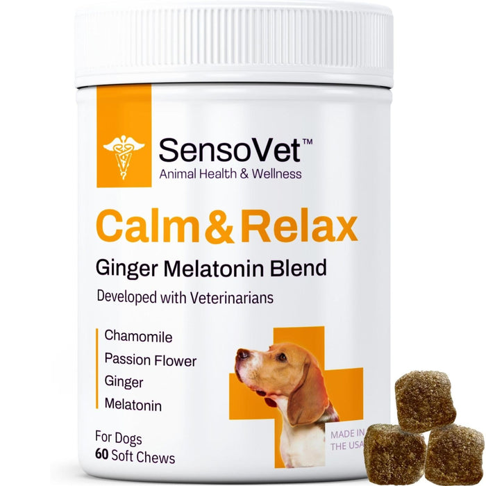 SensoVet Calm & Relax Soft Chews for Dogs - Ginger Melatonin Blend