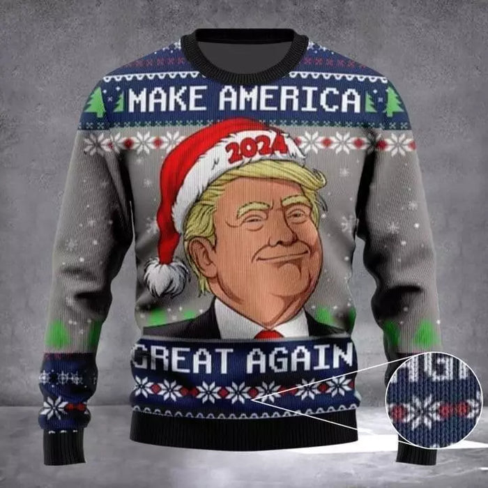 Make America Great Again MAGA Trump 2024 Ugly Christmas Sweater Pro Trump 2024