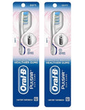 ORAL-B Pulsar Gum-Care Battery Powered Toothbrush, Soft, 2 Count (Colors May Vary), 1 Count (Pack of 2)