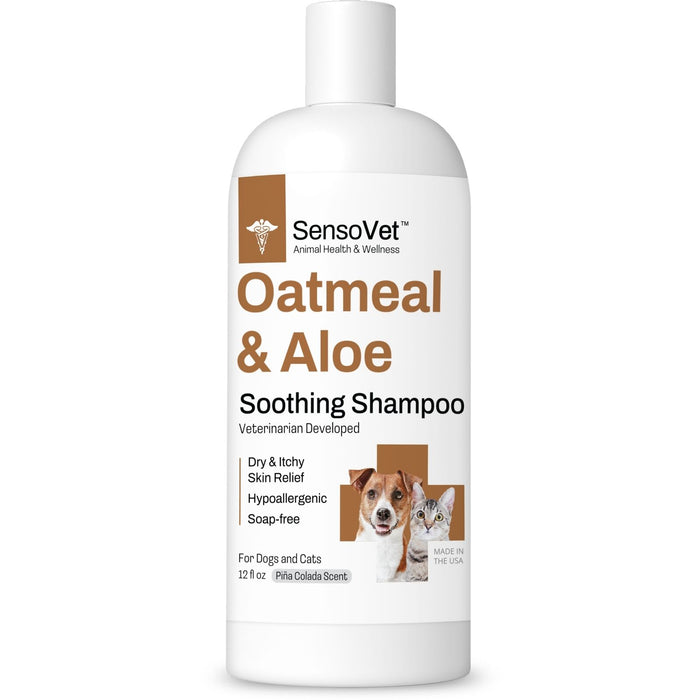 Oatmeal & Aloe Shampoo for Dogs & Cats, Moisturizing Formula for Dry Itchy Skin