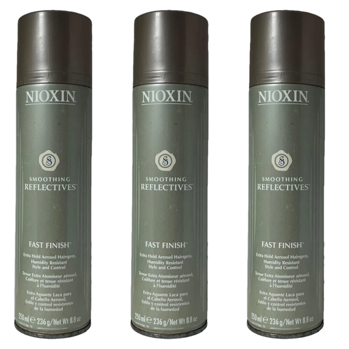 Nioxin Smoothing Reflectives Fast Finish Extra Hold Aerosol Hairspray 8.8oz ea