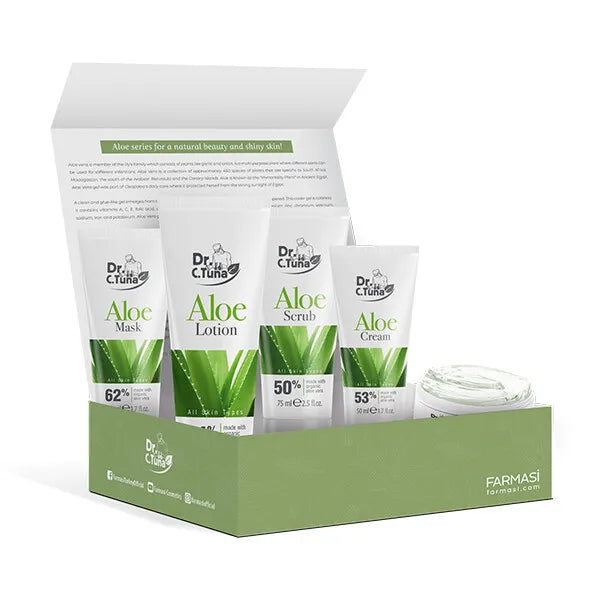 FARMASI Dr C Tuna Aloe Vera Box Set Gel Scrub Lotion Cream Face Mask Gift (NEW)