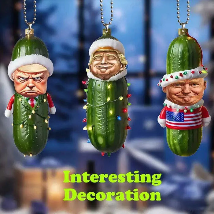 Christmas Ornament Donald Trump 2024 2D Tree Decor Holiday Gifts 3 PCS