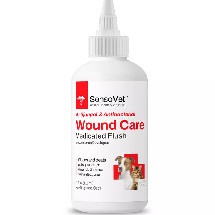 SensoVet Wound Care Medicated Flush for Dogs & Cats Antiseptic First Aid