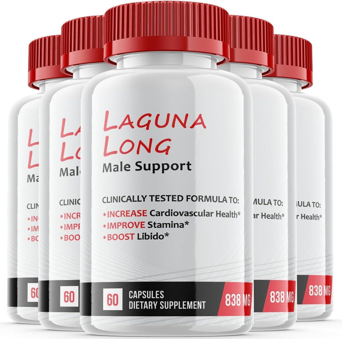 (5 Pack) Laguna Long Pills - Male Vitality Support Supplement - 300 Capsules