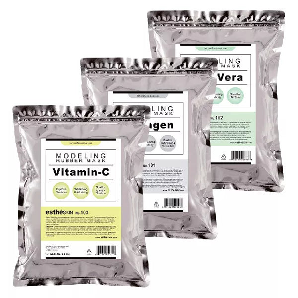 ESTHESKIN (3 pack) estheSKIN Vitamin-C, Collagen, Aloe Vera Modeling Rubber Mask, 35oz