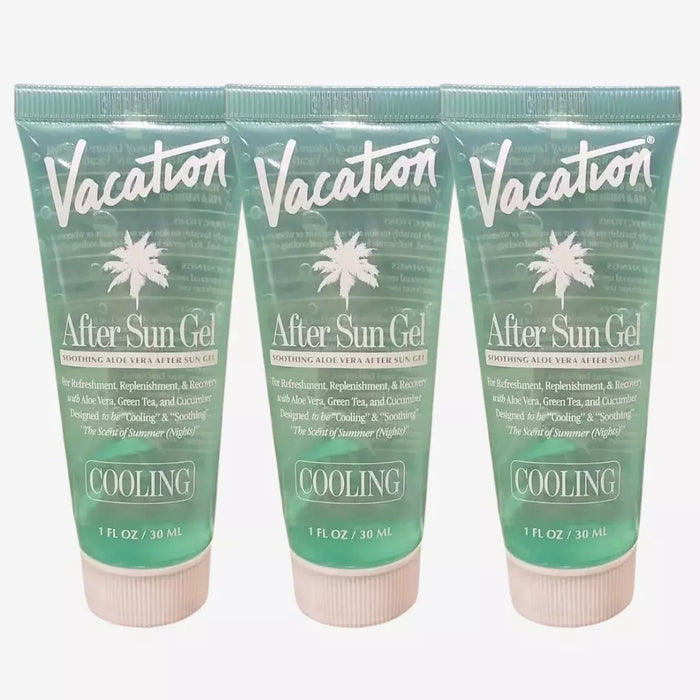 VACATION 3x Vacation After Sun Aloe Vera Cooling Gel Travel 1oz/30ml Ea