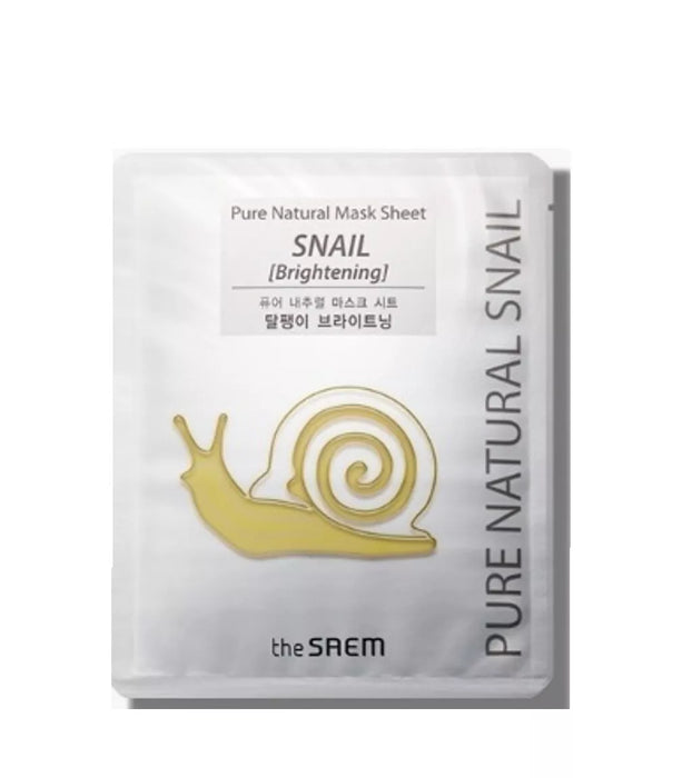 THE SAEM Pure Natural Snail Mask Sheet - Brightening, Vitality (5 EA)