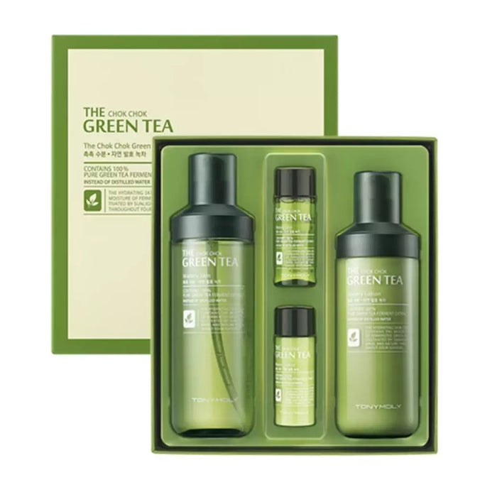 TONY MOLY The Chok Chok Green Tea Watery Skin Care Set (Skin + Lotion)