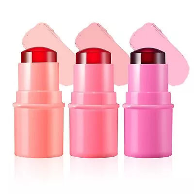 JUNKUJK 3 Colors Milk Cooling Water Jelly Tint3-in-1 Milk Jelly Blush Lip GlossMilk