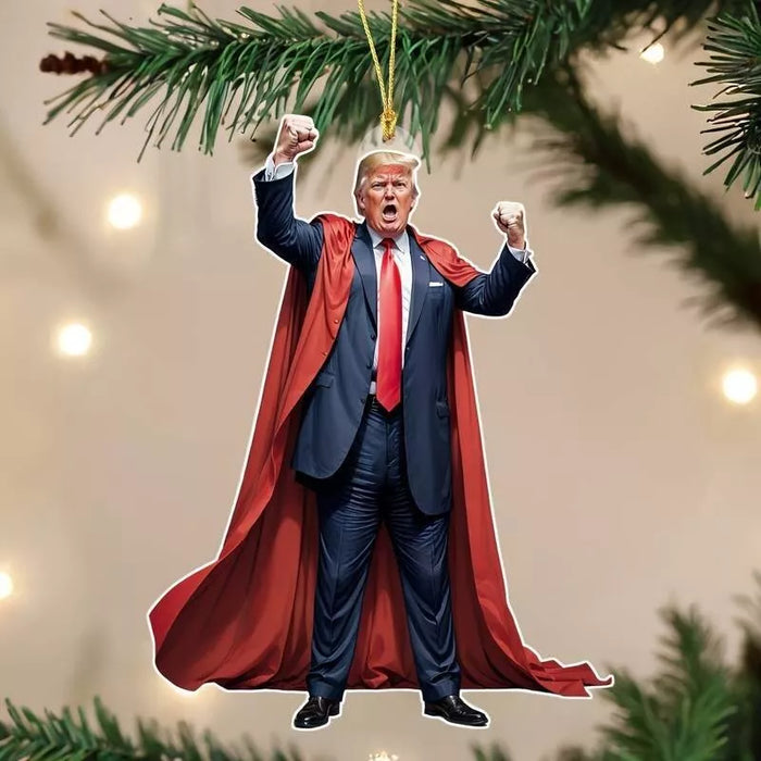 Donald Trump 2024 Acrylic Christmas Keepsake – Festive Patriotic Tree - decor