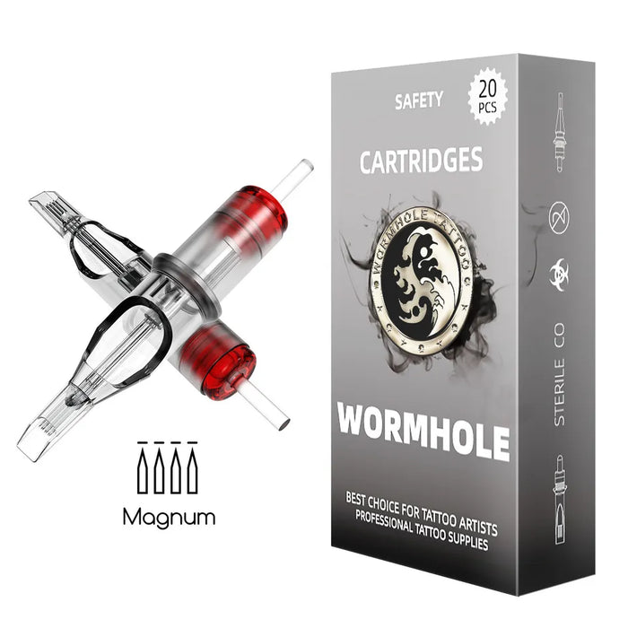 40PCS ASSORTED WORMHOLE DISPOSABLE TATTOO CARTRIDGES NEEDLE 3/5/7/9RL 5/7M 5/7CM