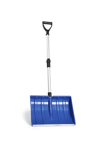 Meititi Snow Shovel,2024 New Upgrate, 47 Inch Portable Snow Shovels with D-Grip, Non-Slip Sponge and Durable Aluminum Blade, Large Snow Shovel for Driveway Car, Blue