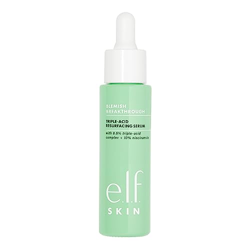 e.l.f. SKIN Blemish Breakthrough Triple-Acid Resurfacing Serum, Hydrating Night Serum For Fighting Blemishes, Helps Improve Skin Tone & Texture