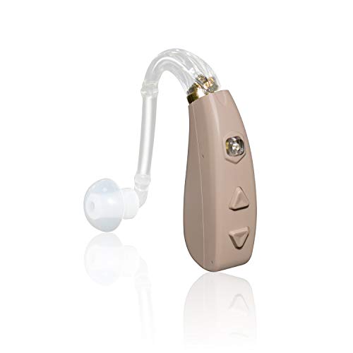 Banglijian Rechargeable Hearing Aid Ziv-206 for Seniors Adults with 4 Channels Layered Noise Reduction Adaptive Feedback Cancellation-Two Types of Sound Tubes(One Unit)