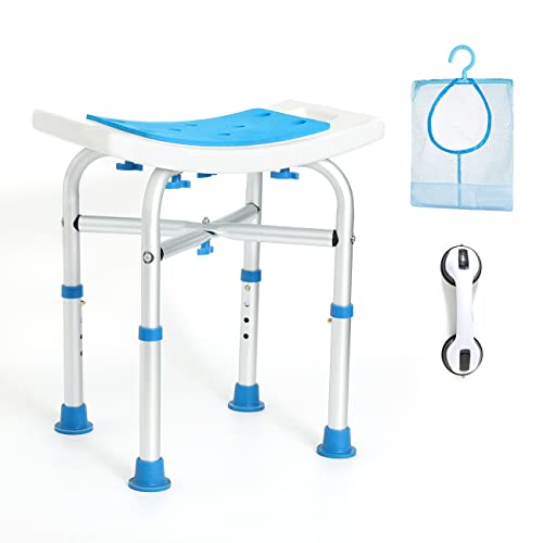 500lb Heavy Duty Shower Chair for Inside Shower, HSA/FSA Eligible Padded Shower Seat with Grab Bar, Adjustable Bath Chairs for Bathtub, Shower Stool for Elderly/Senior/Handicap/Pregnant by SOUHEILO