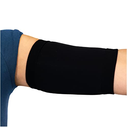 Linphelle Coverpicc PICC Line Cover – Fashionable Upper Arm Cover – Soft, Microfiber Arm Sleeve to Protect PICC Lines, Black, Size Large
