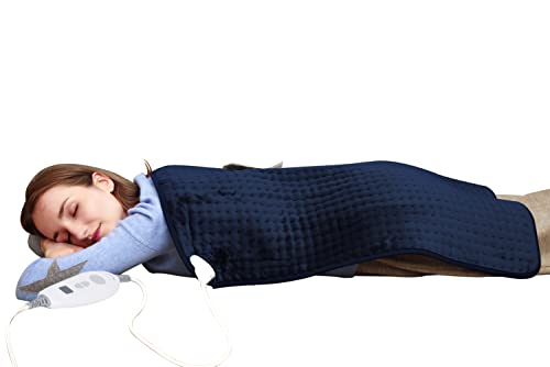 Ruqiji 17''x33'' XXXL King Size Heating Pad with Fast-Heating Technology&6 Temperature Settings, Flannel Electric Heating Pad/Pain Relief for Back/Neck/Shoulders/Abdomen/Legs