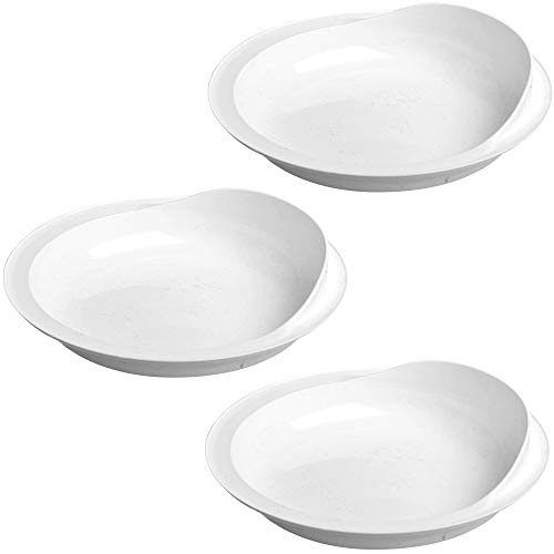 Providence Spillproof 9" Scoop Plate High-Low Adaptive Bowl - 3 Pack - Dish for Disabled, Handicapped, and Elderly Adults with Special Needs from Parkinsons, Dementia, Stroke or Tremors - PSC 996