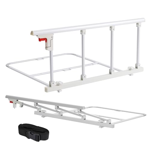 ELENKER Bed Safety Rail, Folding Bed Assist Handle Adjustable Medical Hospital Assistive Devices Bed Railing for Elderly Seniors Adults,37.8" x16.3