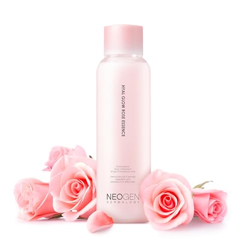 DERMALOGY by NEOGENLAB Hyal Glow Rose Essence - Hydrating Essence with 74% of Damask Rose Water Damask Rose Flower Oil & Damask Rose Extract 160ml / 5.41 oz