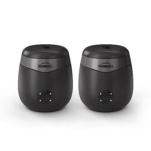 Thermacell E-Series Rechargeable Mosquito Repeller with 20’ Mosquito Protection Zone; 2 Pack Bundle, Charcoal; Includes 24-Hr Repellent Refill; Bug Spray Alternative; Scent Free