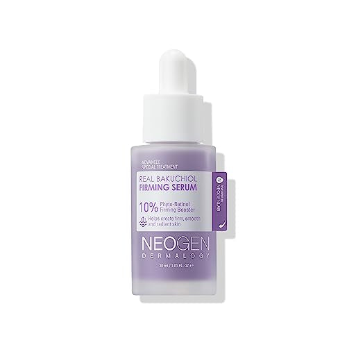 DERMALOGY by NEOGENLAB Real Bakuchiol Firming Serum 1.01 Fl Oz (30ml) - Natural Retinol Alternative for Sensitive skin, Day & Night Facial Serum Firms & Minimizes Fine Lines - Korean Skin Care