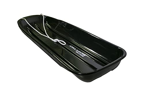 Avalanche Brands | Classic 48" Downhill Toboggan Snow Sled | Black | Fit for 2 Riders