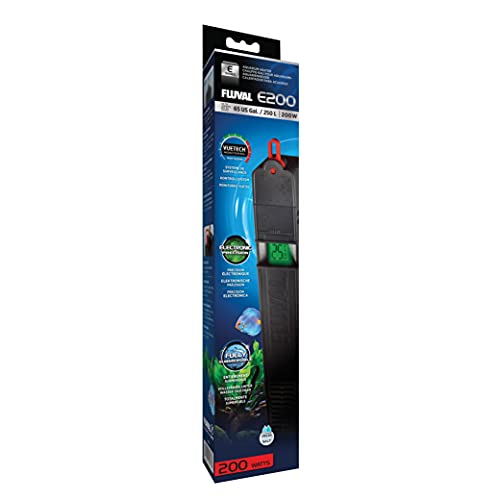 Fluval E200 Advanced Electronic Heater, 100-Watt Heater for Aquariums up to 65 Gal., A773,Black