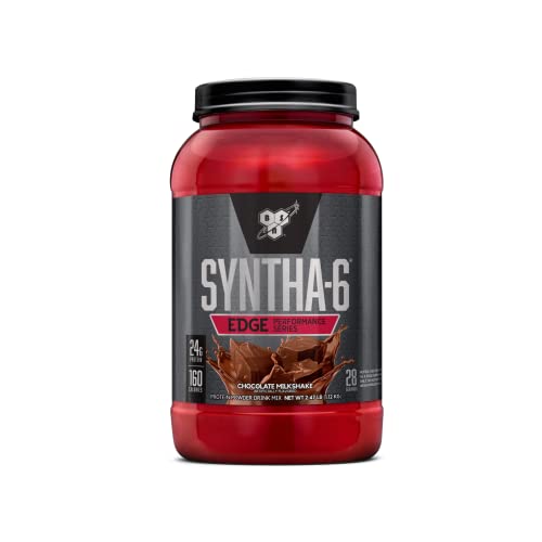 BSN SYNTHA-6 Edge Protein Powder, Chocolate Protein Powder with Hydrolyzed Whey, Micellar Casein, Milk Protein Isolate, Low Sugar, 24g Protein, Chocolate Milkshake, 28 Servings