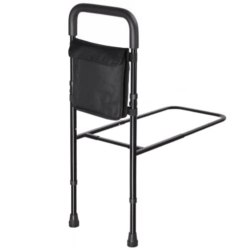 jianlian Bed Rail - Bed Rails for Elderly Adults Safety- Adjustable Adult Assist Rail Handle with Storage Pocket, Medical Bed Rail Fits King, Queen, Full, Twin Bed, Support Up to 300lbs,Black