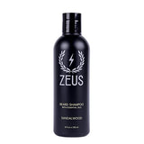 ZEUS Beard Shampoo Wash, Infused with Green Tea & Natural Ingredients to Cleanse and Soften Beard – 8 oz. Made in USA – Sandalwood