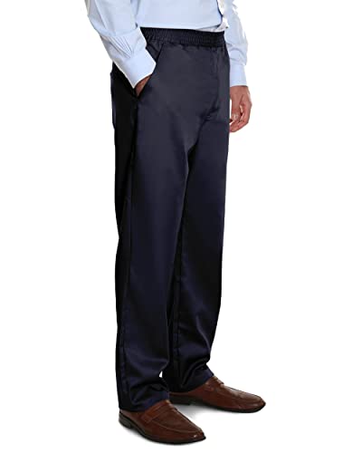 Pembrook Mens Elastic Waist Pants for Seniors - Adaptive Mens Pants for Elderly | Elastic Waist Pants for Men | Senior Elastic Waist Pants Navy