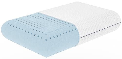 Vaverto Gel Memory Foam Pillow -Standard Size - Ventilated, Premium Bed Pillows with Viscose Made from Bamboo Pillow Cover, Cooling, Contoured Support, Orthopedic Sleeping, Side and Back Sleepers