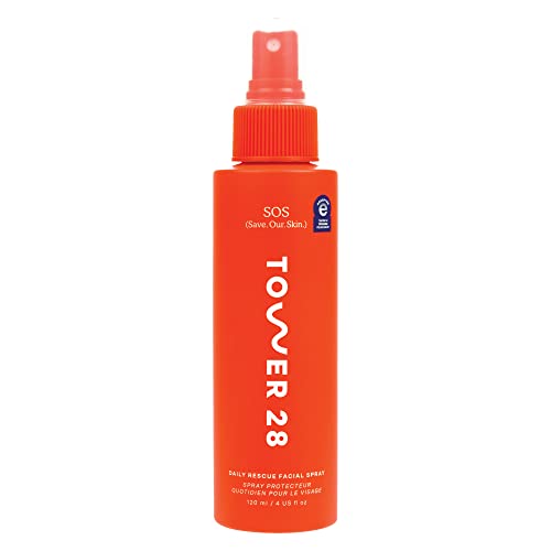 Tower 28 SOS Daily Rescue Facial Spray | Soothing and Refreshing pH Balancing Toner | Hypochlorous Acid Designed for Sensitive Skin | 4 Fl Oz