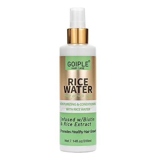7.14 FL OZ Rice Water For Hair Growth All Natural Vegan Leave in Rice Water Spray Hair Care Products for Woman & Men, Rice Water Hair Growth Spray Hair Mist For Dry, Frizzy, Weak, Damaged Hair