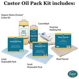 Pure Organic Cold Pressed Castor Oil Pack Kit - Exclusive Palma Christos Brand - Hexane FREE! Many castor oil uses for health problems!