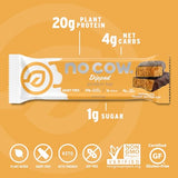 No Cow Dipped High Protein Bars, Peanut Butter Cup 20g Plant Based Vegan Protein Snacks, Keto Friendly, Low Sugar, Low Carb, Low Calorie, Gluten Free, Naturally Sweetened, Dairy Free, Non GMO, Kosher, 12 Pack