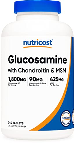 Nutricost Glucosamine 1800mg with Chondroitin & MSM, 240 Tablets, 120 Servings - Joint Support Formula - Non-GMO, Gluten Free