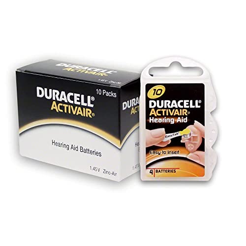 40 Duracell Hearing Aid Batteries Size: 10