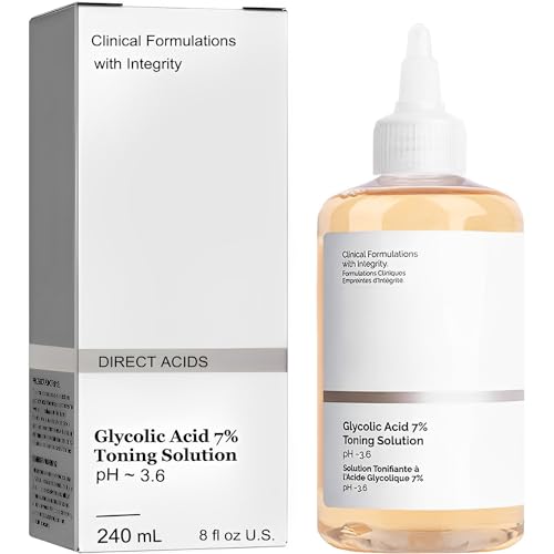 Ordinary Glycolic Acid Toner, Glycolic Acid 7% Toning Resurfacing Solution Wrinkle Exfoliating Serum (8.12 fl.oz)