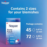 Nexcare Thin and Transparent Acne Patch, Skin Cover Absorbs Pus and Oil from Clogged Pores, Made with hydrocolloid, tab Allows for Easy Removal from Liner - 117 Pimple Patches