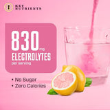 KEY NUTRIENTS Electrolytes Powder No Sugar - Fresh Pink Lemonade Electrolyte Powder - Hydration Powder - No Calories, Gluten Free Keto Electrolytes Powder Packets (20, 40 or 90 Servings)