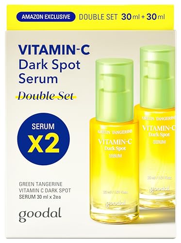 GOODAL Green Tangerine Vitamin C Serum for face, Korean Serum (Set) (Pack of 2, (2.02 Fl Oz))